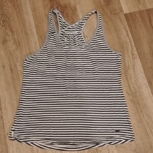 Green and White Fitted Sleeveless Tank Top